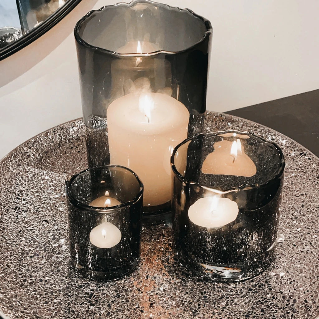 Schaal Gebroken Glas Zwart