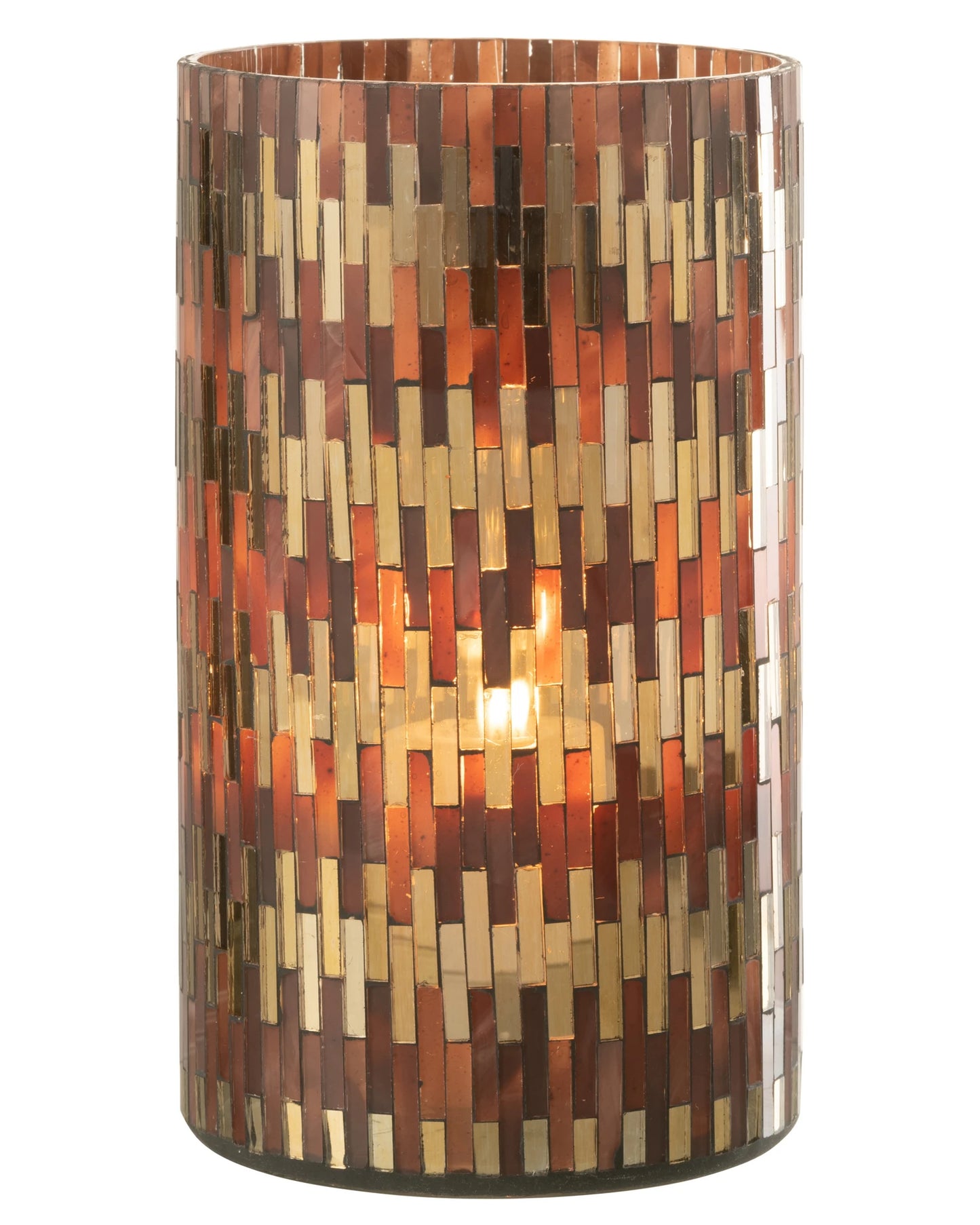 Windlicht chic glas bruin/goud XL